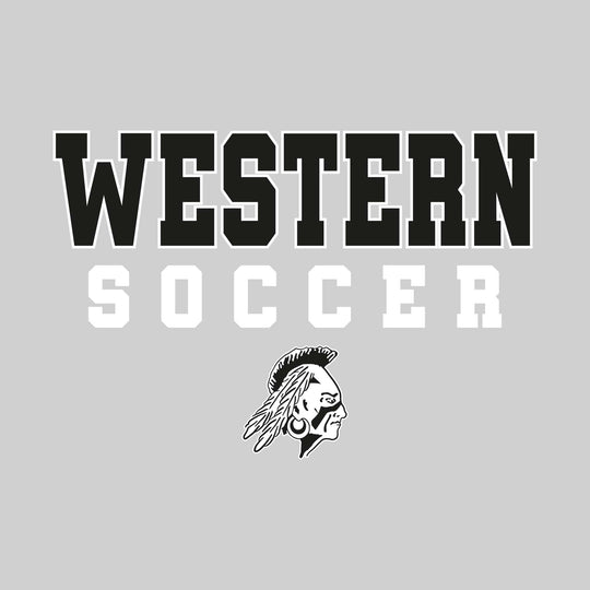 Western Warriors - Soccer - Outlined School Name with Soccer &amp; Mascot