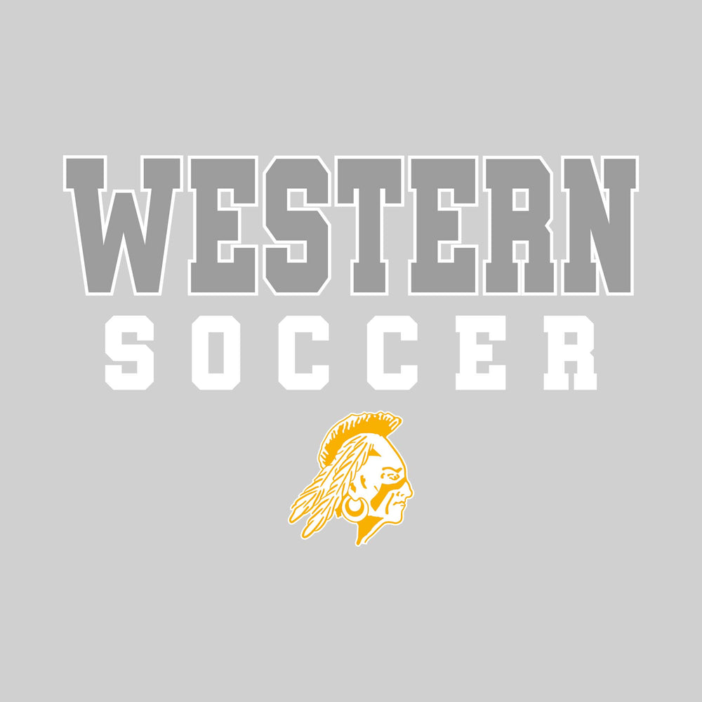 Western Warriors - Soccer - Outlined School Name with Soccer & Mascot