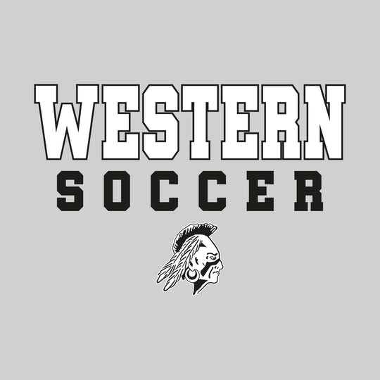 Western Warriors - Soccer - Outlined School Name with Soccer &amp; Mascot