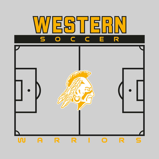 Western Warriors - Soccer - Pitch Lines with School Name &amp; Mascot
