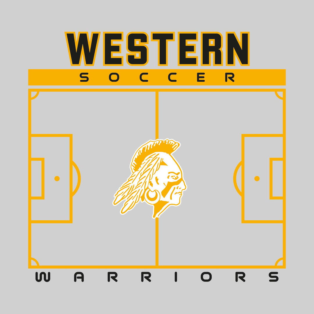 Western Warriors - Soccer - Pitch Lines with School Name &amp; Mascot