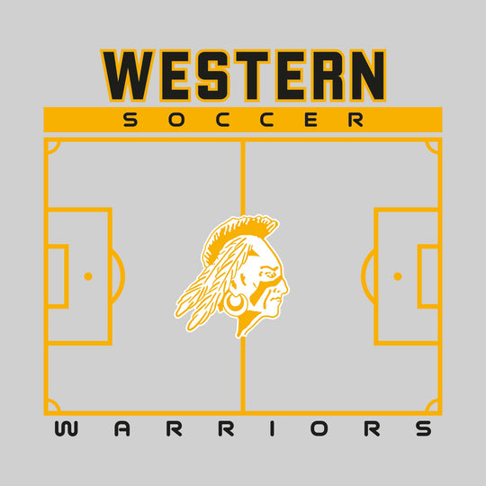 Western Warriors - Soccer - Pitch Lines with School Name &amp; Mascot