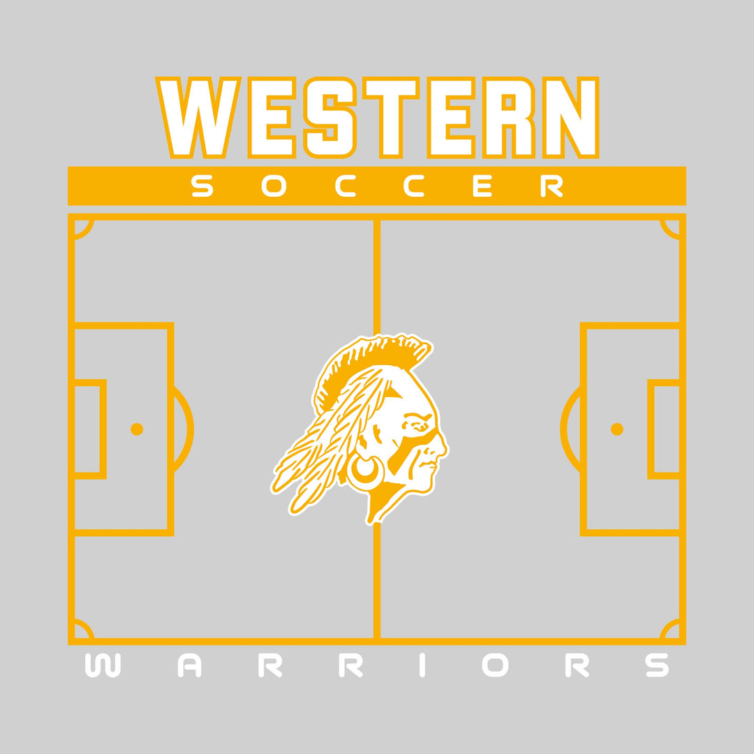 Western Warriors - Soccer - Pitch Lines with School Name &amp; Mascot