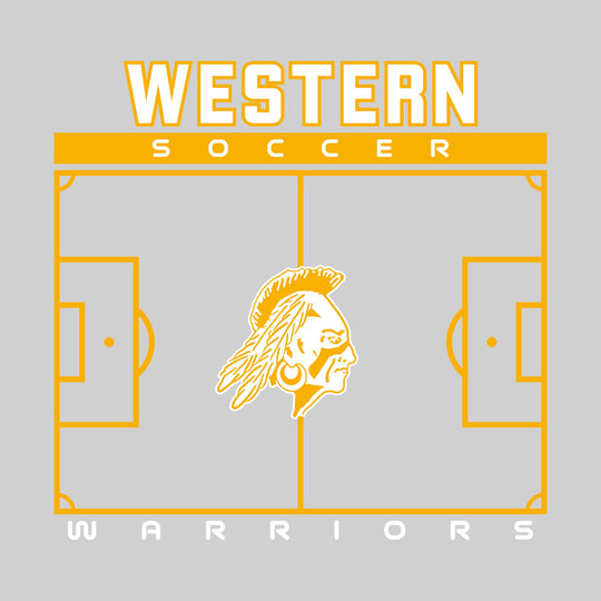 Western Warriors - Soccer - Pitch Lines with School Name &amp; Mascot