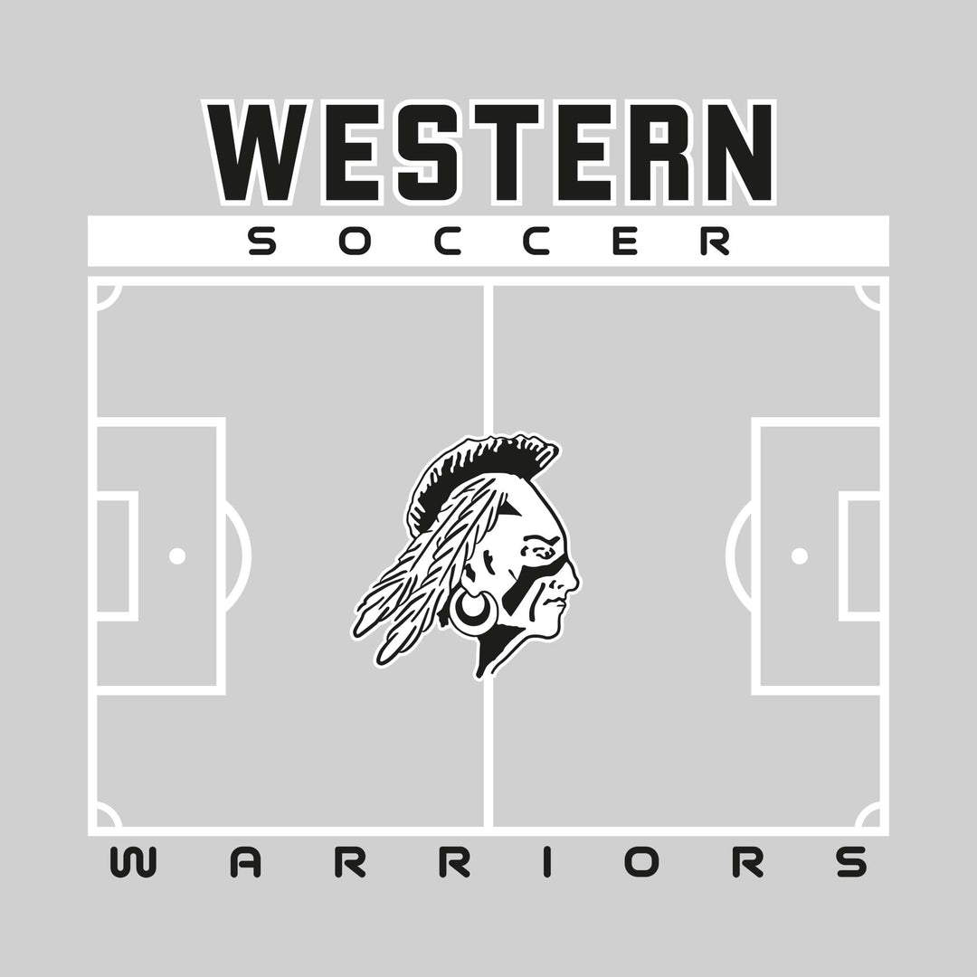 Western Warriors - Soccer - Pitch Lines with School Name &amp; Mascot
