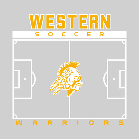 Western Warriors - Soccer - Pitch Lines with School Name &amp; Mascot