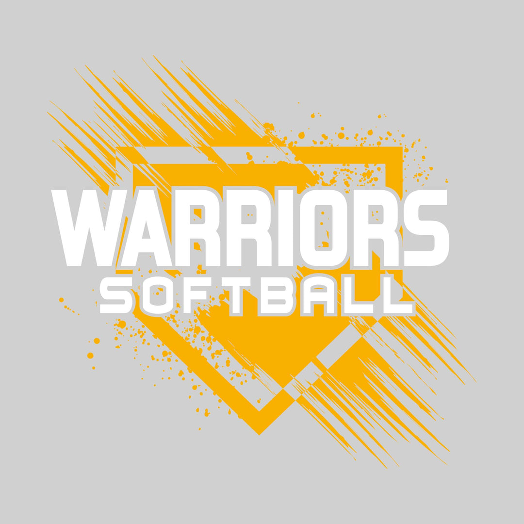 Western Warriors - Softball - Home Plate with Brush Strokes