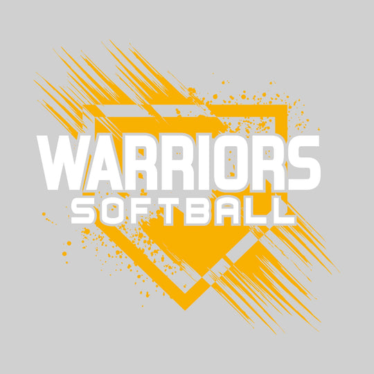 Western Warriors - Softball - Home Plate with Brush Strokes