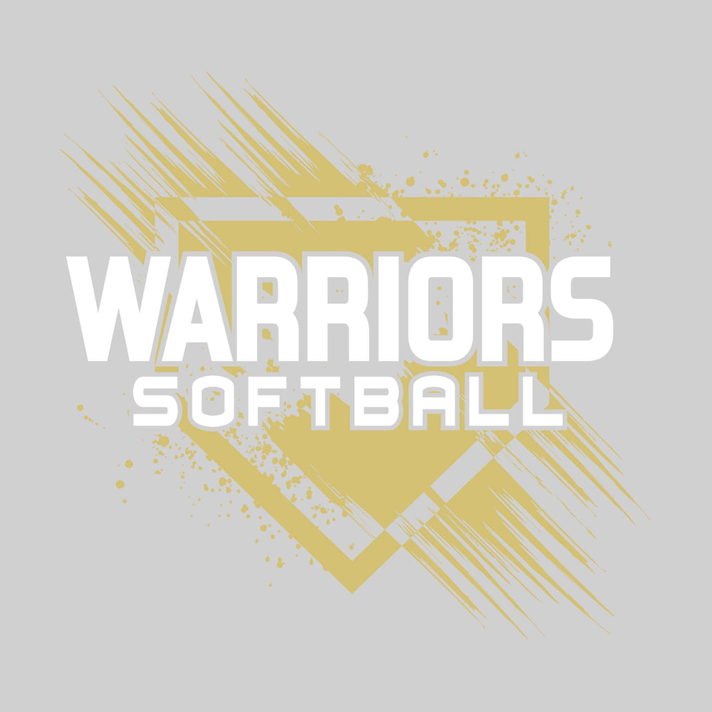 Western Warriors - Softball - Home Plate with Brush Strokes