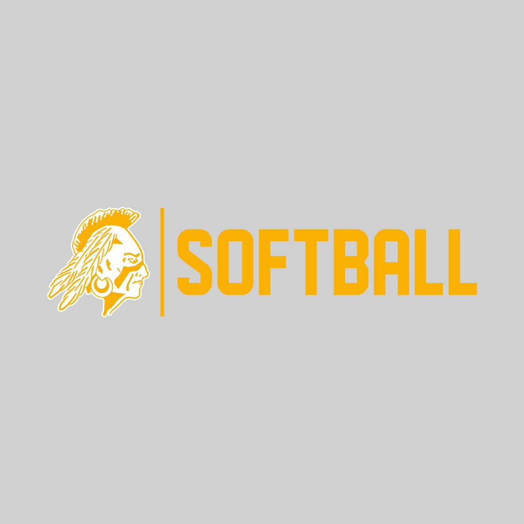 Western Warriors - Softball - Mascot with Divider &amp; Softball Text