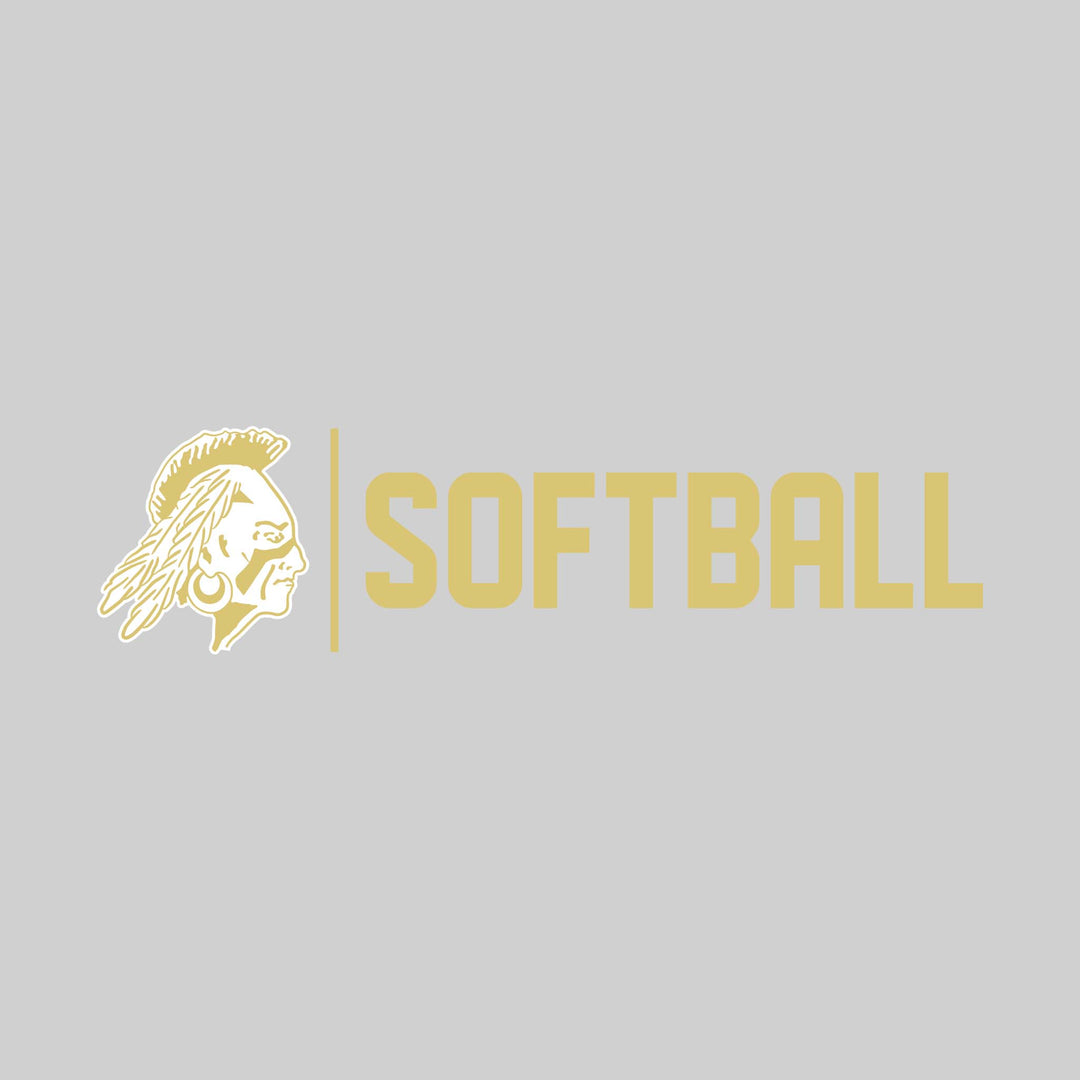 Western Warriors - Softball - Mascot with Divider &amp; Softball Text