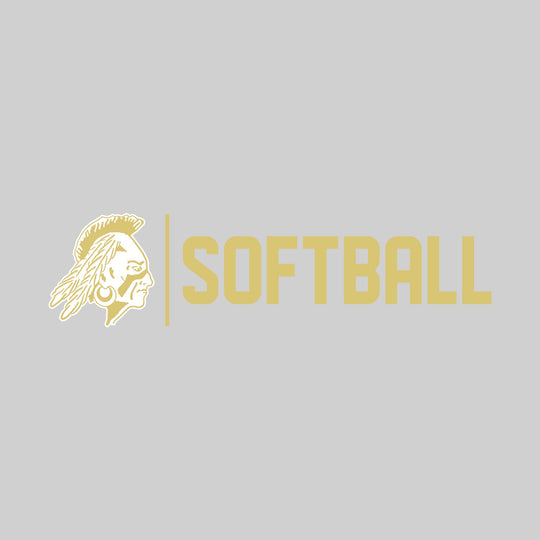 Western Warriors - Softball - Mascot with Divider &amp; Softball Text