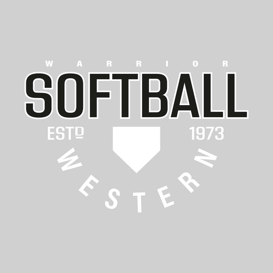 Western Warriors - Softball - Softball with Established Year and Arched School Name
