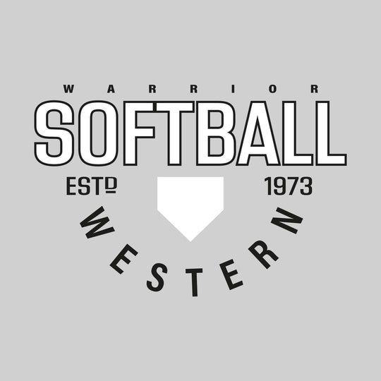 Western Warriors - Softball - Softball with Established Year and Arched School Name