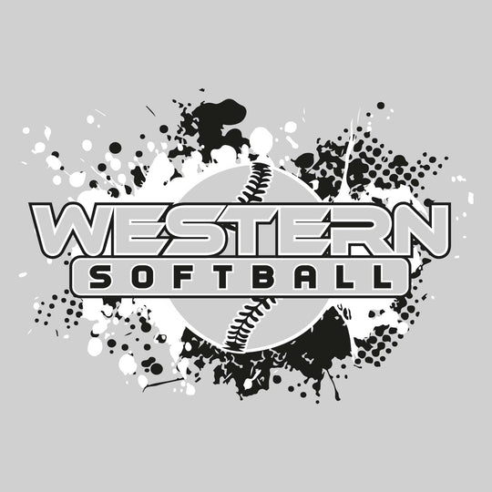 Western Warriors - Softball - Softball with Paint Splatters