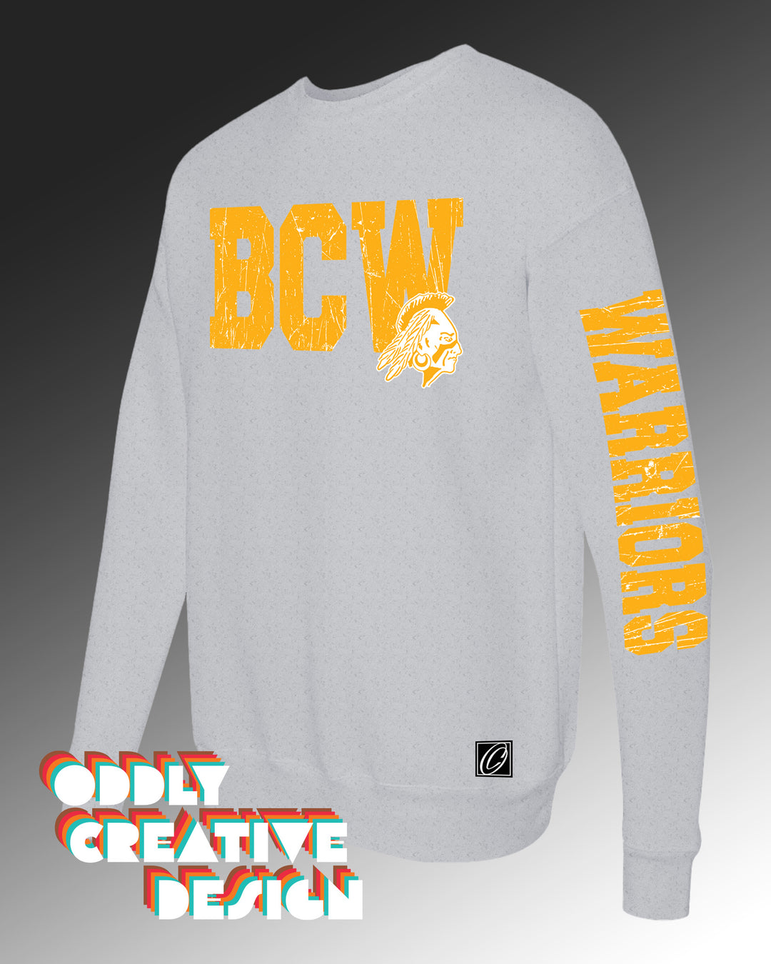 School Acronym with Mascot - Distressed - with Sleeve Print