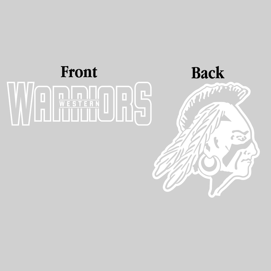 Western Warriors - Spirit Wear - Black & White - Mascot Name with Back Mascot