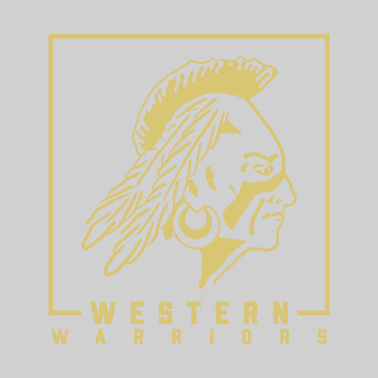 Western Warriors - Spirit Wear - Boxed Mascot with School Name