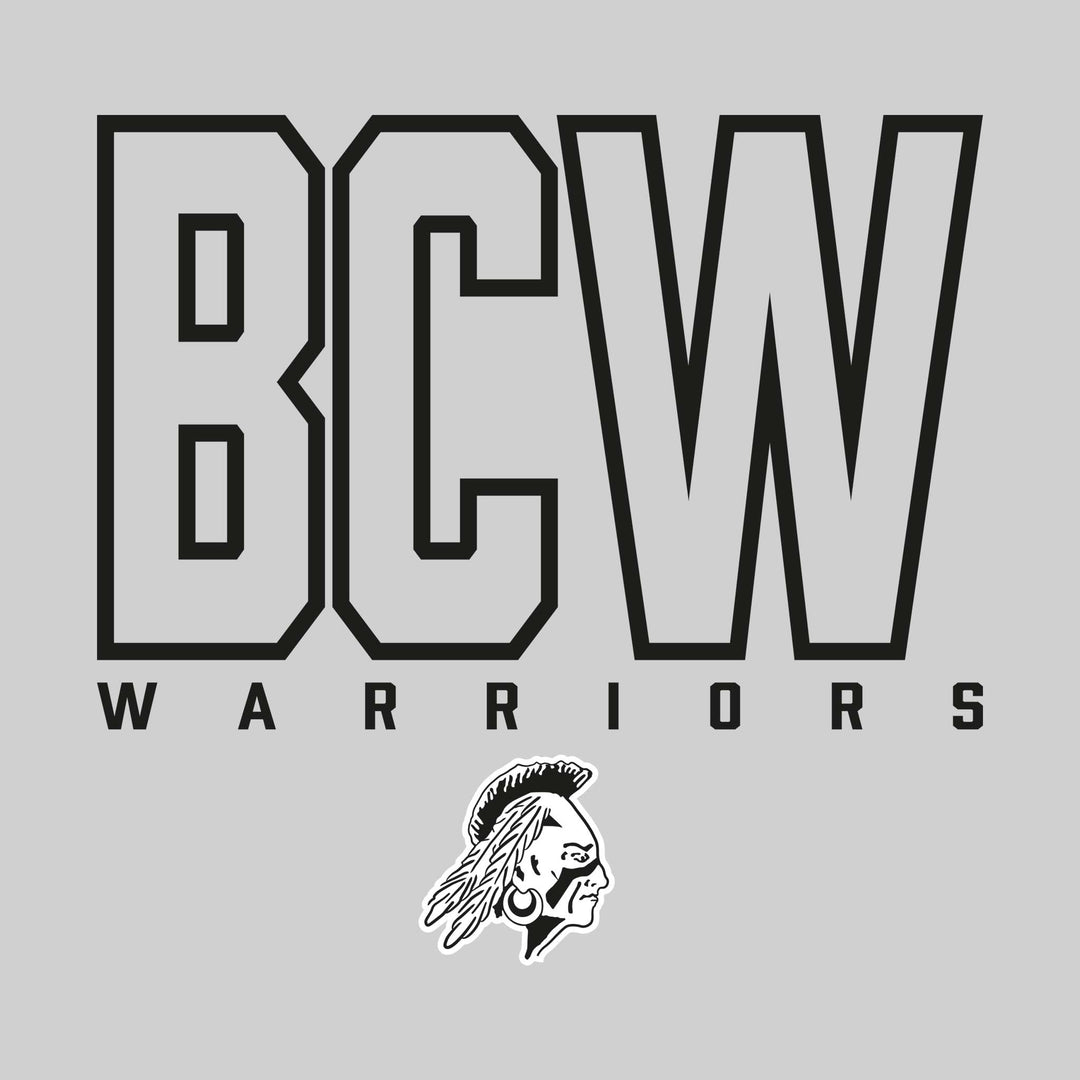 Western Warriors - Spirit Wear - Outlined School Acronym with Mascot Name &amp; Mascot