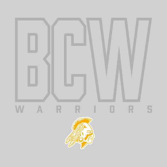 Western Warriors - Spirit Wear - Outlined School Acronym with Mascot Name &amp; Mascot