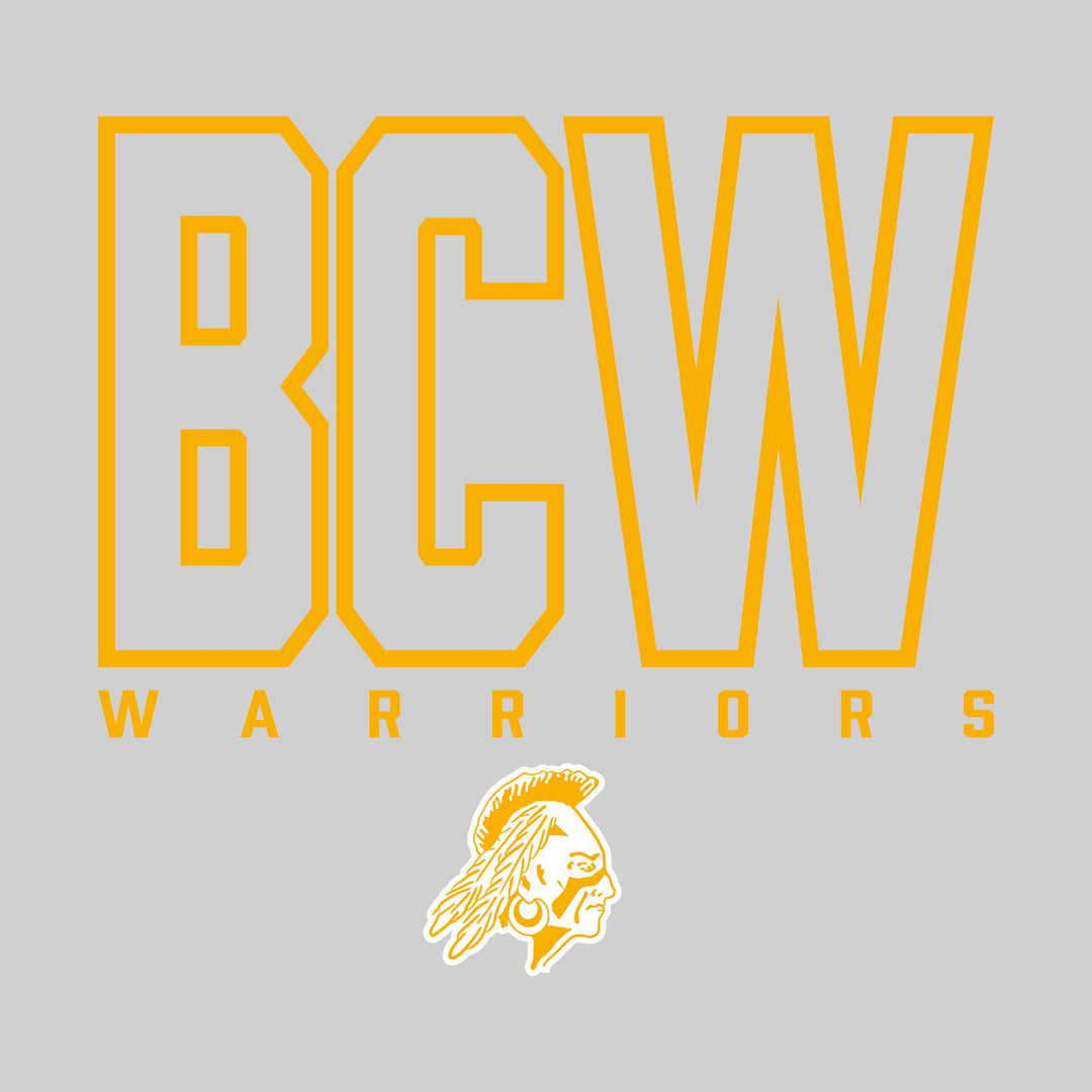 Western Warriors - Spirit Wear - Outlined School Acronym with Mascot Name &amp; Mascot