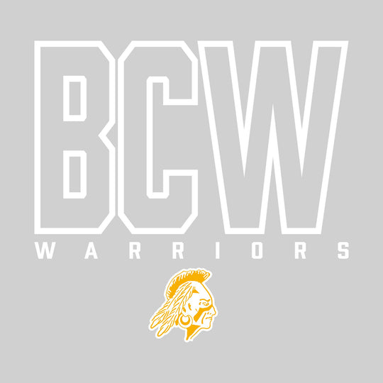 Western Warriors - Spirit Wear - Outlined School Acronym with Mascot Name &amp; Mascot