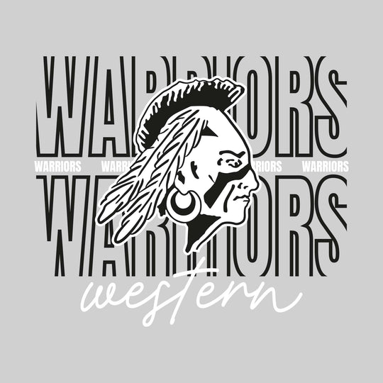 Western Warriors - Spirit Wear - Outlined Warriors with Cursive School Name