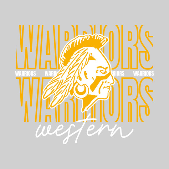 Western Warriors - Spirit Wear - Outlined Warriors with Cursive School Name