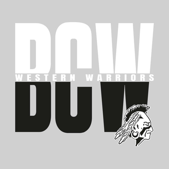 Western Warriors - Spirit Wear - Split-Color Oversized School Acronym with School Name