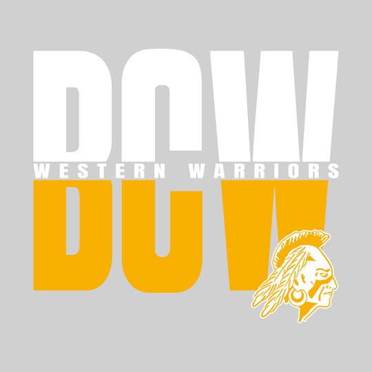 Western Warriors - Spirit Wear - Split-Color Oversized School Acronym with School Name
