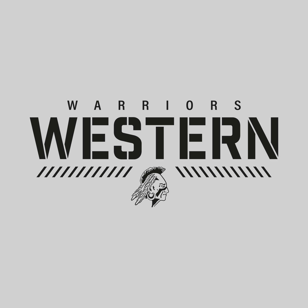 Western Warriors - Spirit Wear - Stenciled School Name with Mascot