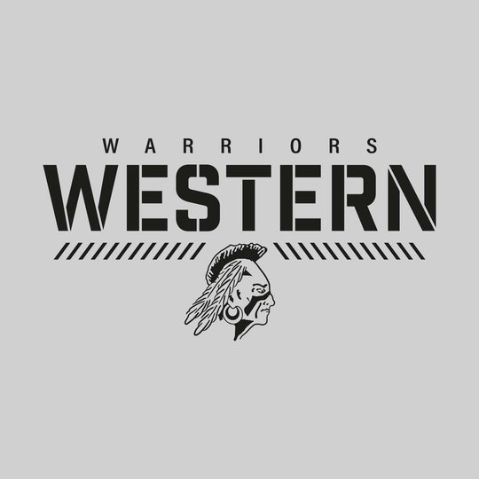 Western Warriors - Spirit Wear - Stenciled School Name with Mascot