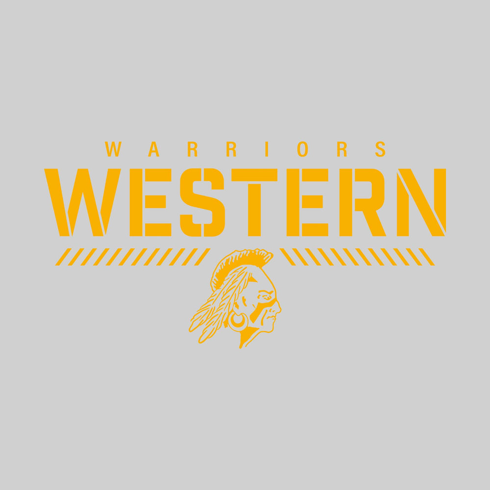Western Warriors - Spirit Wear - Stenciled School Name with Mascot