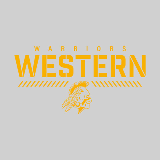 Western Warriors - Spirit Wear - Stenciled School Name with Mascot