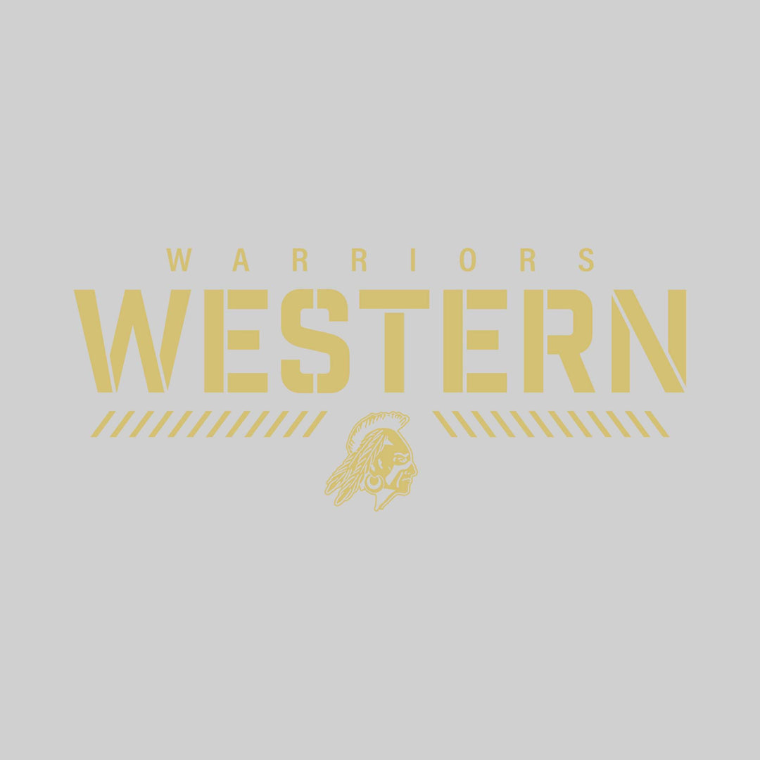 Western Warriors - Spirit Wear - Stenciled School Name with Mascot