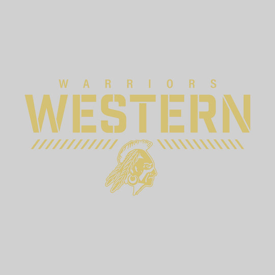 Western Warriors - Spirit Wear - Stenciled School Name with Mascot