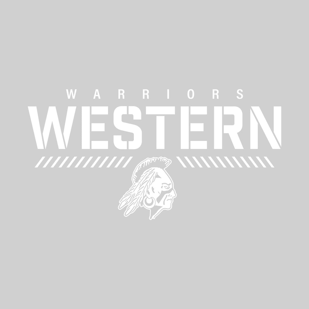 Western Warriors - Spirit Wear - Stenciled School Name with Mascot