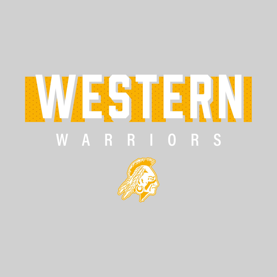 Western Warriors - School Spirit Wear - Western with Cutout Shadow and Mascot