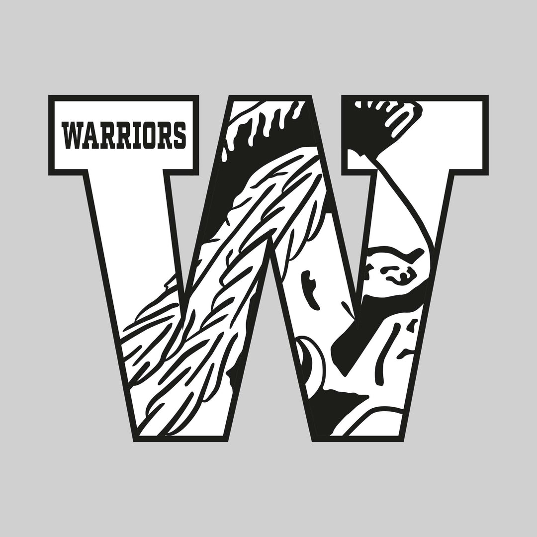Western Warriors - Spirit Wear - W with Inset Mascot and Mascot Name