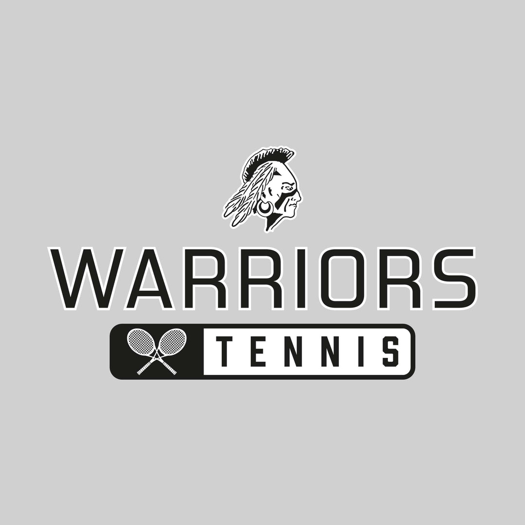Western Warriors - Tennis - Mascot Over Name with Rounded Rectangle