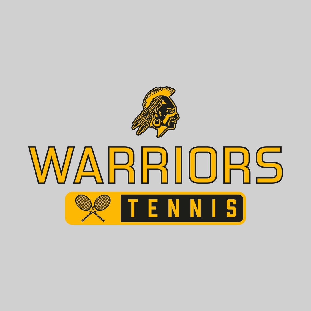 Western Warriors - Tennis - Mascot Over Name with Rounded Rectangle