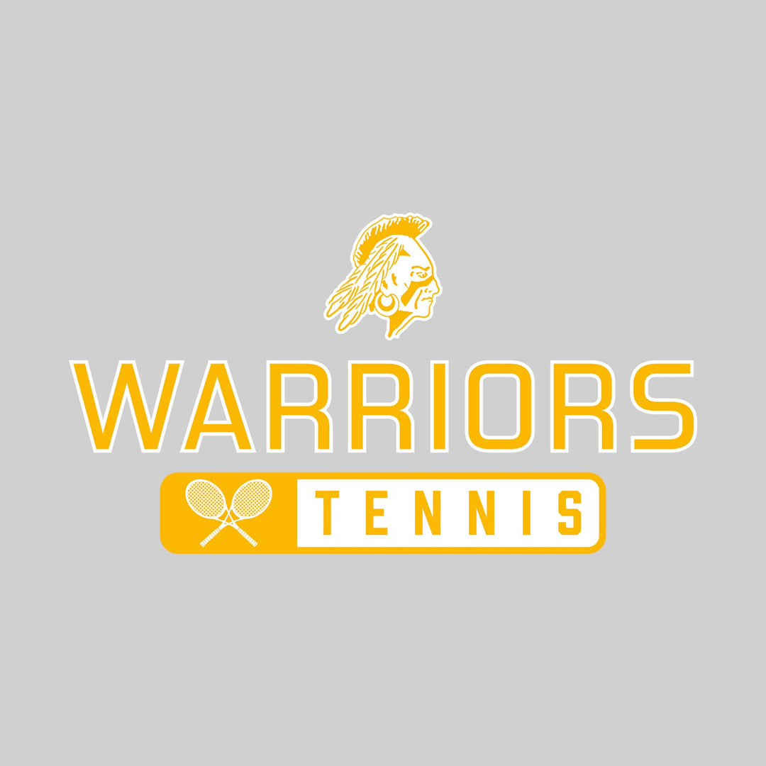 Western Warriors - Tennis - Mascot Over Name with Rounded Rectangle