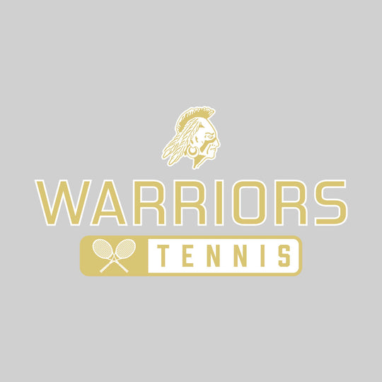Western Warriors - Tennis - Mascot Over Name with Rounded Rectangle