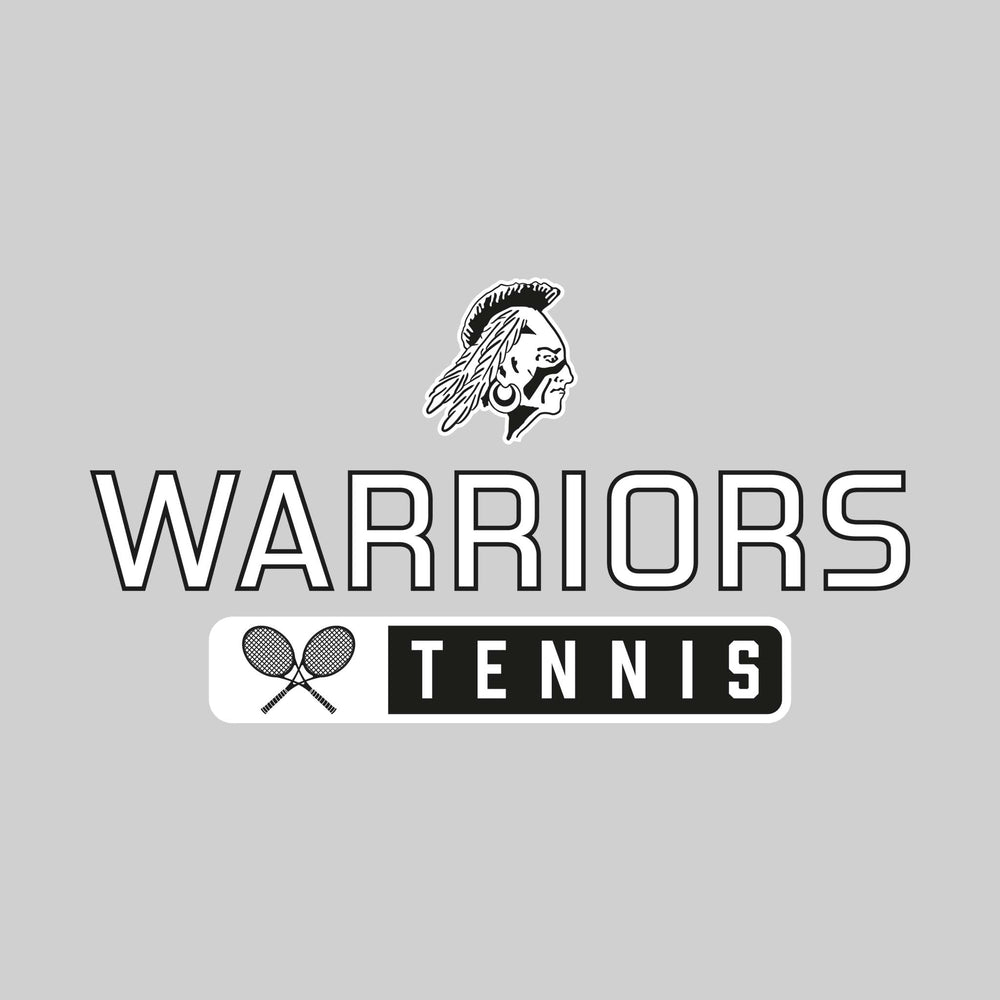 Western Warriors - Tennis - Mascot Over Name with Rounded Rectangle