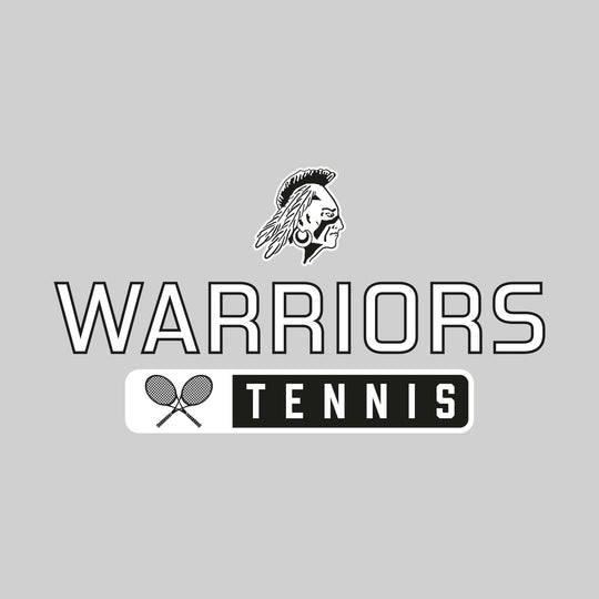 Western Warriors - Tennis - Mascot Over Name with Rounded Rectangle