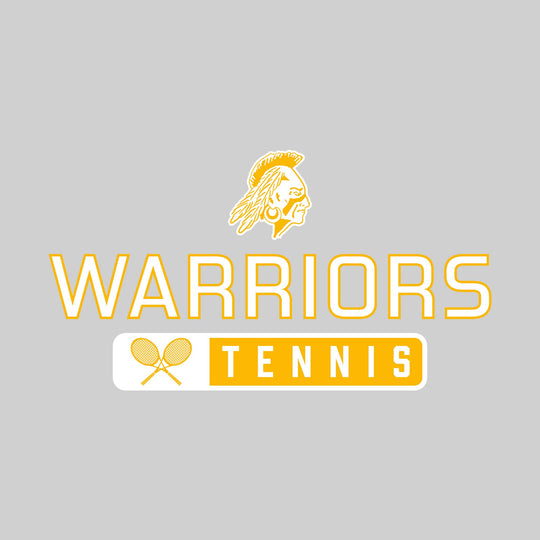 Western Warriors - Tennis - Mascot Over Name with Rounded Rectangle