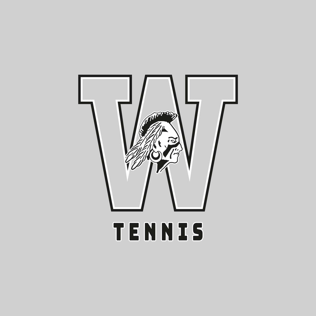 Western Warriors - Tennis - Outlined Letters Over Tennis