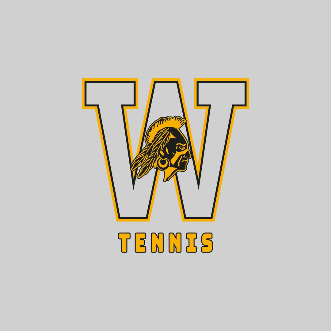 Western Warriors - Tennis - Outlined Letters Over Tennis
