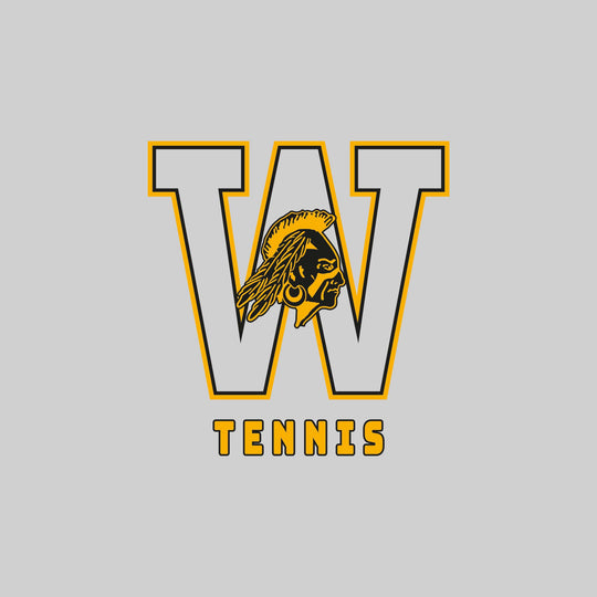 Western Warriors - Tennis - Outlined Letters Over Tennis