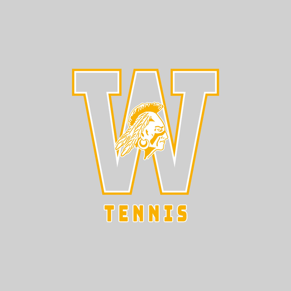Western Warriors - Tennis - Outlined Letters Over Tennis